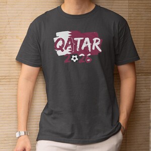 Soccer World Tournament Design, Qatar Flag Animated Tribute for Fans, Football Supporters Sports Gift Graphic Tee Unisex T-Shirt image 3