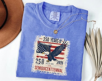 Vintage 1776 2026 Eagle Tee, USA 250th Anniversary Shirt, Distressed American Flag Top, July Fourth Gift For Dad Distressed American Flag