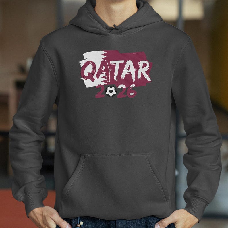 Soccer World Tournament Design, Qatar Flag Animated Tribute for Fans, Football Supporters Sports Gift Graphic Tee Unisex T-Shirt image 11