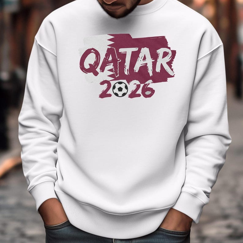 Soccer World Tournament Design, Qatar Flag Animated Tribute for Fans, Football Supporters Sports Gift Graphic Tee Unisex T-Shirt image 9