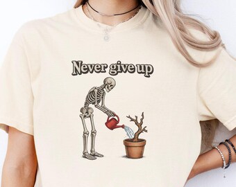 Funny Gardening Shirt: Skeleton Plant Lover Comfort Colors Tee