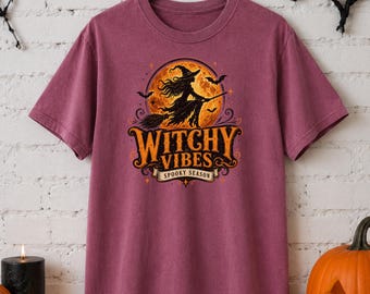 Witchy Vibes Shirt | Comfort Colors Witchcraft Tee | Boho Witch Shirt | Halloween Apparel | Gift for Witches & Pagans