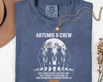 Artemis Crew Shirt Astronaut Moon Landing Space Exploration Graphic Cosmic Future Mission 2026 Trend Galaxy Science Nerd Gift Unisex Tee
