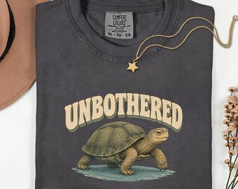 Unbothered Turtle Shirt, Funny Animal Tee, Slow Life Graphic, Vintage Reptile Top, Chill Nature Gift, Coastal Beach Outfit