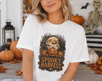 Spooky Harvest Halloween Shirt | Comfort Fit Tee for Fall Celebrations | Unique Halloween Apparel