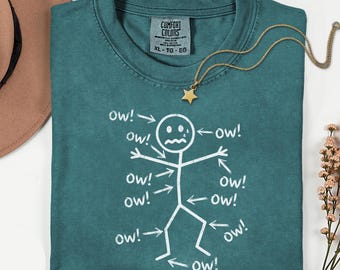 Sarcastic Humor Shirt, Funny Stick Figure Tee, Comfort Colors Shirt, Vintage Graphic Tee, Oversized Trendy T-Shirt Gift