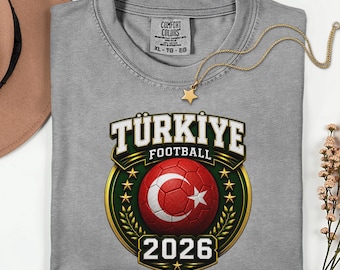Turkiye Football Shirt, Turkey Soccer Tee, Comfort Colors 2026 Turkish Team T-shirt, Vintage Sports Fan Gift, Retro Athletic Apparel