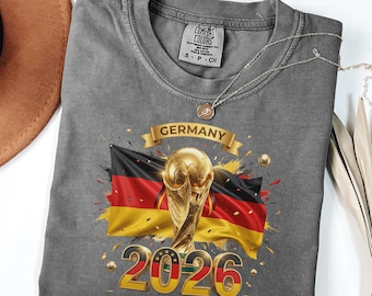 Maillot Allemagne du trophée de football : t-shirt du supporter de la Coupe de football 2026, graphisme vintage