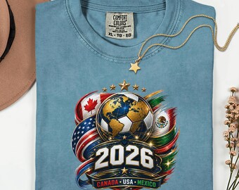 Maillot de football 2026, tee-shirt de football Amérique du Nord, vêtements de sport États-Unis Canada Mexique, haut graphique bleu sarcelle vintage, cadeau de tournoi international