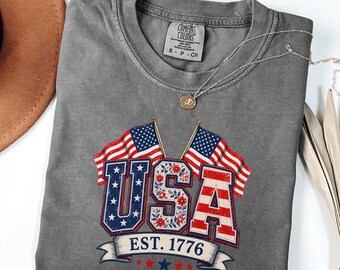 4th of July T-Shirt – Comfort Colors 1717, Comfortable Shirt for the American Holiday