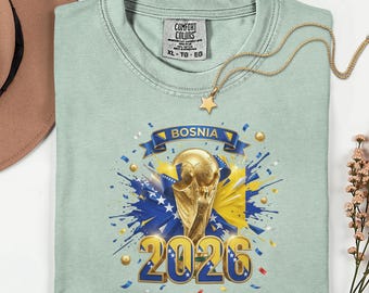 Bosnia 2026 Soccer Shirt Football Fan Gift, Comfort Colors 1717 Graphic Tee, Bosnia and Herzegovina Supporter Top, European Sports Apparel