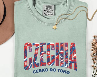 Czechia Comfort Colors T-Shirt, Vintage Czech Republic Graphic Tee