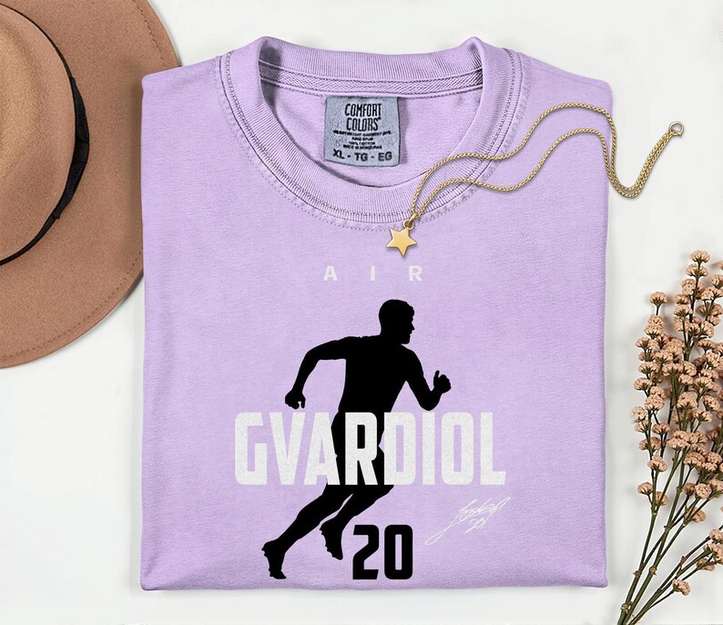 Comfort Colors® Air Gvardiol 20 Soccer Player Tribute Graphic Tee, Croatia Football Star Signature Design, 2026 World Cup Fan Unisex T-Shirt image 11