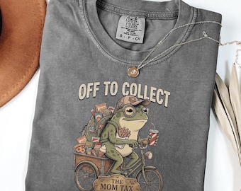 Funny Mom Tax Shirt Comfort Colors 1717 Frog Tricycle Tee Retro Mother's Day Gift for Mom Vintage Aesthetic Mom Life Graphic T-shirt Gift
