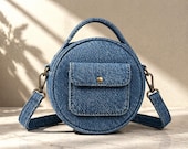 Round Denim Crossbody Bag Sewing Pattern | Beginner Friendly Purse Tutorial (Digital Download)