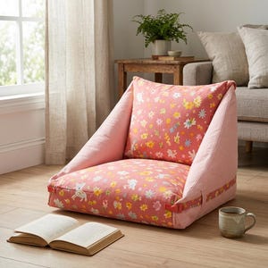 Patrón de costura en PDF para cojín de suelo plegable / Tutorial para sillón infantil portátil / Cojín para rincón de lectura infantil / Descarga instantánea