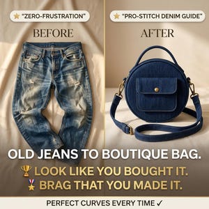 Eco-Maker's Weekend denim crossbody blauwdruk: geüpcycled designer portemonnee-successysteem (pdf, geschikt voor beginners)