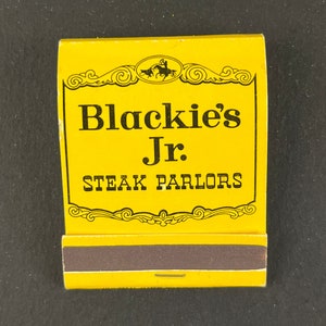 Blackie’s Jr. Steak Parlors, Washington, D.C. (Vintage Matchbook)