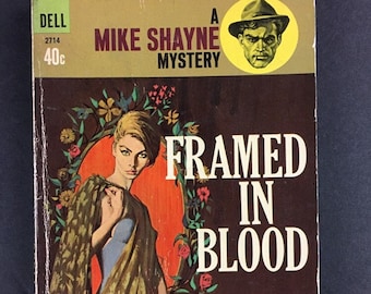 Framed in Blood by Brett Halliday (Vintage Paperback Book) - 1962 - Dell