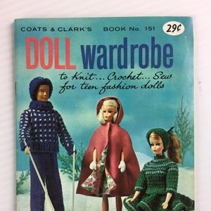 Doll Wardrobe Vintage Paperback Book 1964 Coats & Clark Inc. image 1