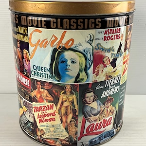 Vintage Classic Hollywood Movie Popcorn Tin - Houston Food Company