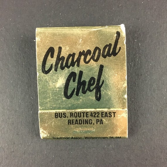 Charcoal Chef Reading PA Vintage Matchbook Etsy