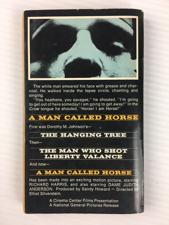 A Man Called Horse By Dorothy M Johnson Vintage Paperback Etsy