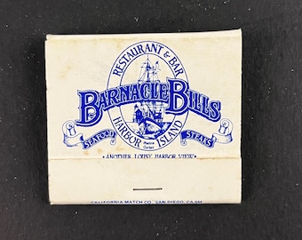 Barnackle Bills Restaurant & Bar, San Diego, CA – Vintage Matchbook