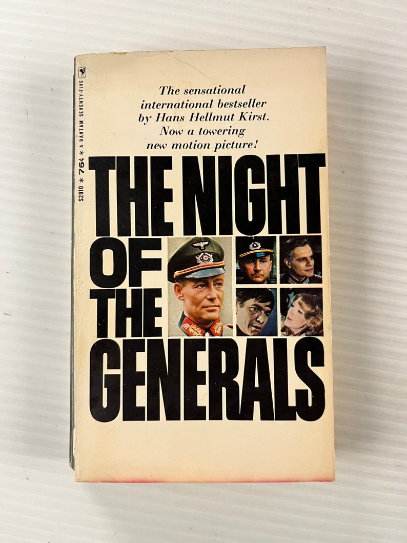 The Night of the Generals by Hans Hellmut Kirst Vintage Paperback Book 1967 Movie Tie-in Bantam Edition image 1