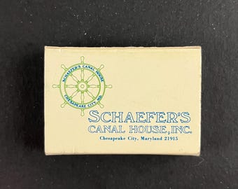 Schaefer's Canal House Inc, Chesapeake City, Maryland – Vintage Slider Matchbox