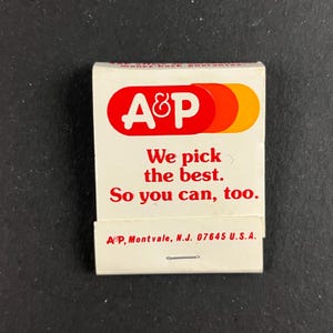 A&P Supermarket - Montvale, NJ – Vintage Matchbook
