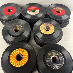 40 Vinyl Records 7” 45rpm - For art projects or recycling