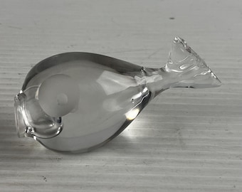 Vintage Crystal Blow Fish Figurine Paperweight