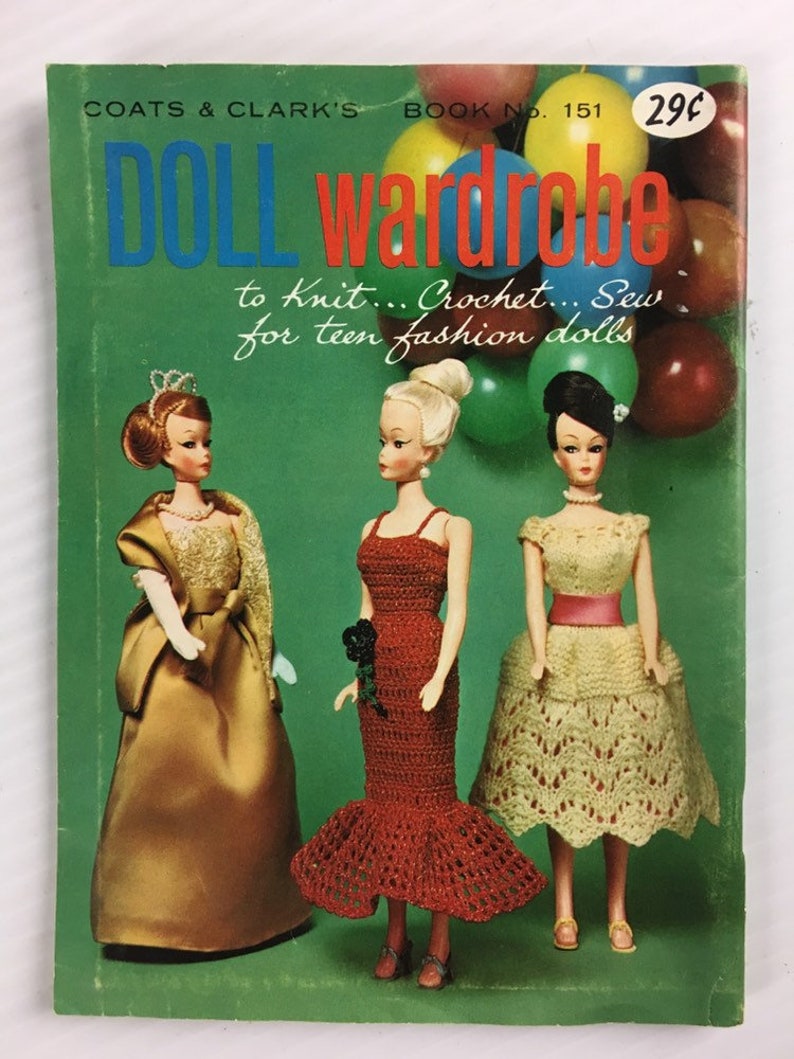 Doll Wardrobe Vintage Paperback Book 1964 Coats & Clark Inc. image 2