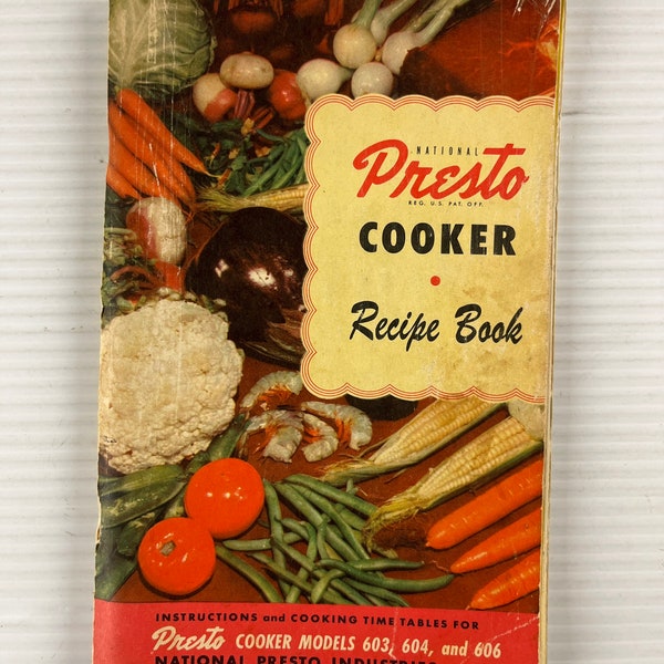 Presto Cooker Recipe Book (Vintage Paperback Booklet) 1960s – National Pressure Cooker Company