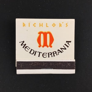 Richlor&#39;s Mediterrania, Beverly Hills, CA - Vintage Matchbook