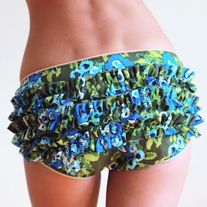 Frilly Knickers. Silky Ruffled Low Rise Full Brief in Liberty Tana Lawn 