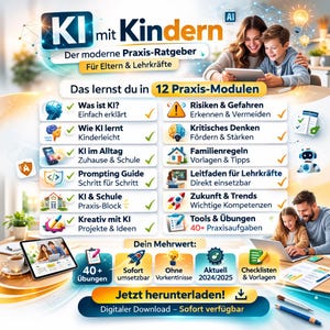 AI with Children – A Practical Guide for Parents & Teachers | 40+ Exercises | Navigating the AI Age Safely | Digital Download