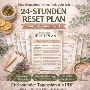 24 Stunden Reset Plan PDF | Körper - Kopf Reset | Selbstfürsorge Routine | Tagesplan zum Ausdrucken | Energie & Fokus steigern