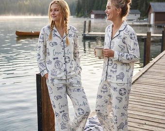 Lake Life-pyjamaset – loungekleding voor zomervakantie – cadeau vrijgezellenfeest - outfit Lake House Trip