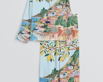 ポジターノレモンパジャマセット – アマルフィ海岸のイタリア製サマーパジャマ