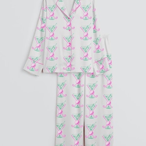 Golf and Martini Pajama Set – Preppy Cocktail Sleepwear – Bachelorette Party & Girls Trip Gift image 4