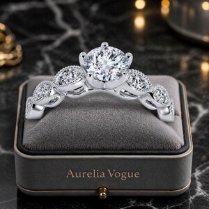 1.22 Ct Lab Grown Diamond 14K White Gold Engagement Proposal Ring