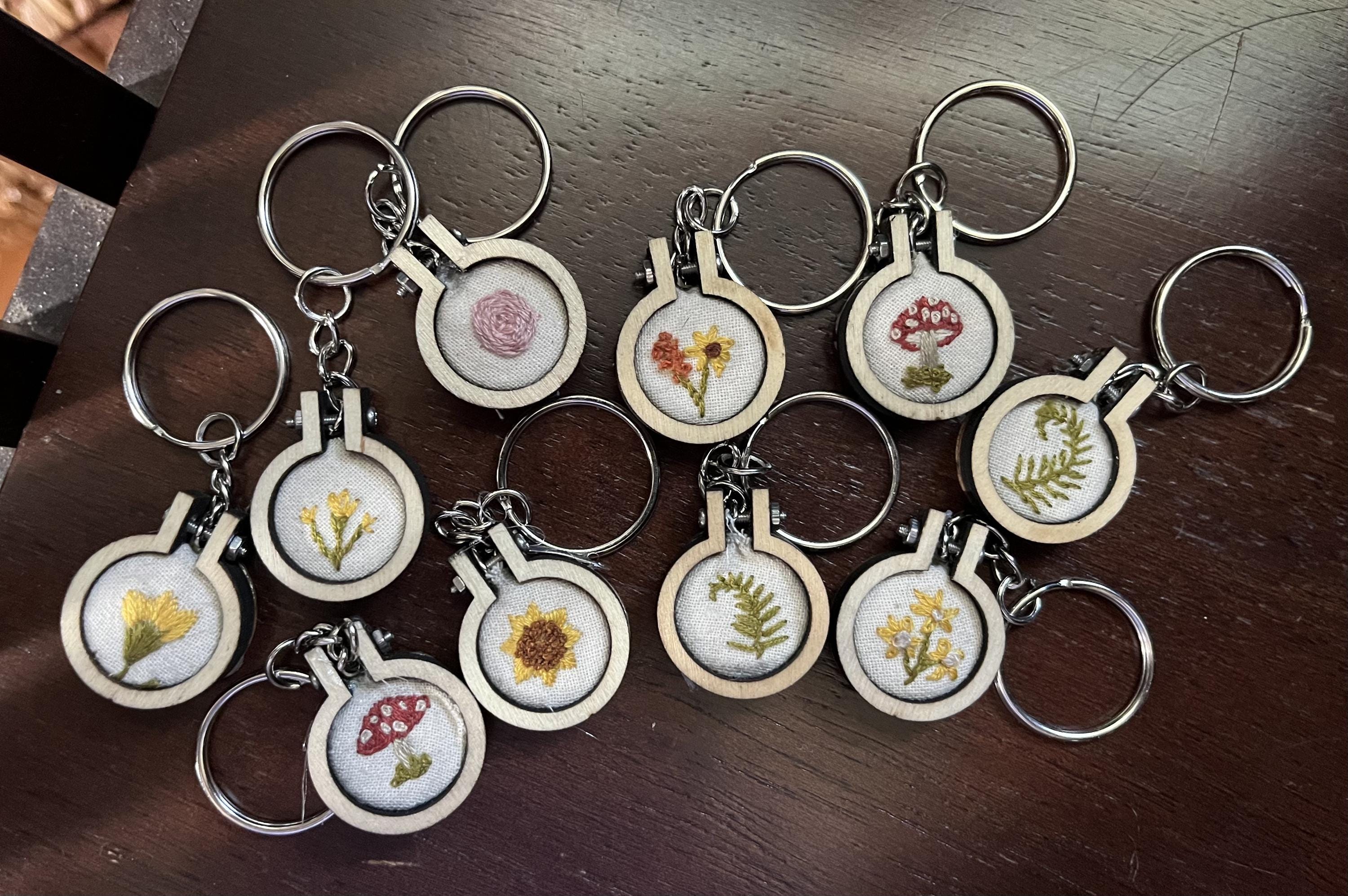 Custom Mini Embroidered Keychains - Etsy