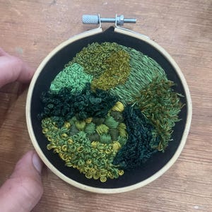 Moss- hand embroidered 3d textured moss art