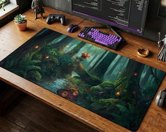 Schädel Kind Maske Wald Maus Pad | Nintendo Schreibtischmatte, Zelda Fan Art Dunkle Ästhetische Matte