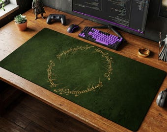 Lord Of The Rings Mouse Pad | Elvish Script Desk Mat, Tolkien Minimal Fan Art