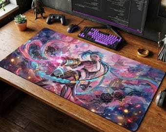 Chaos Jinx Mouse Pad | LoL Desk Mat, League of Legends Player Gift