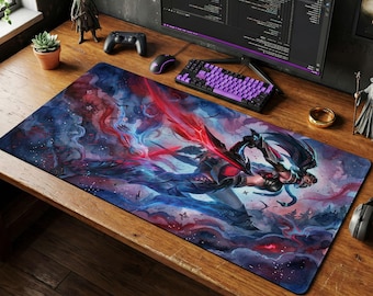 Shadow Akali Mouse Pad | LoL Desk Mat, League of Legends Assassin Gift
