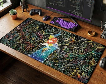 Magikarp Gyarados Celestial Desk Mat, Folklore Gaming Mouse Pad, Anime Setup Playmat